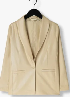 beige like flo blazer metallic crepe blazer