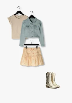 beige like flo minirok chiffon flower skirt