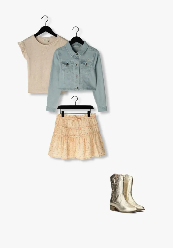 beige like flo minirok chiffon flower skirt