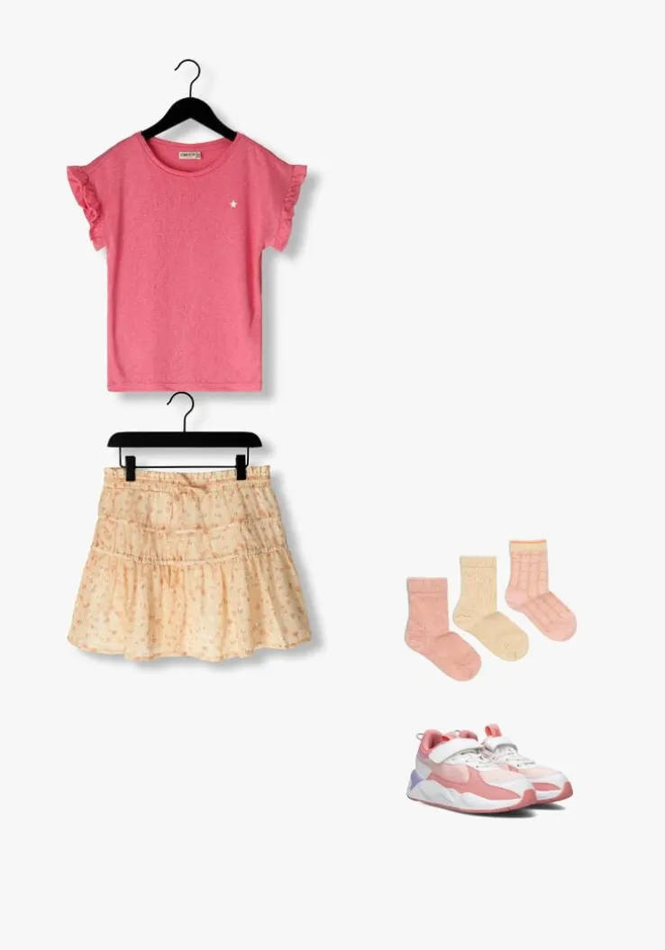 beige like flo minirok chiffon flower skirt