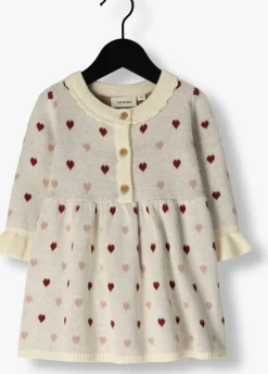 beige lil' atelier jurken nbfsaran ls knit dress heart lil