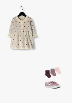beige lil' atelier jurken nbfsaran ls knit dress heart lil