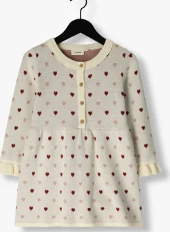 beige lil' atelier jurken nmfsaran ls knit dress heart