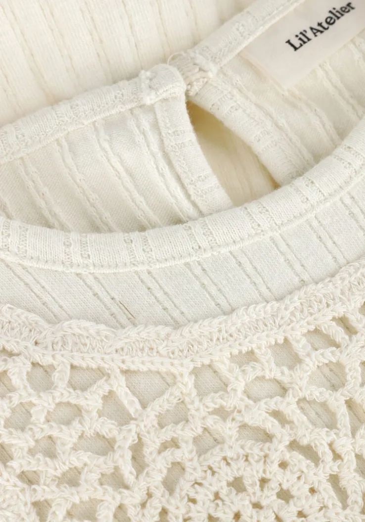 beige lil' atelier mini jurk nmfflora ss dress lil