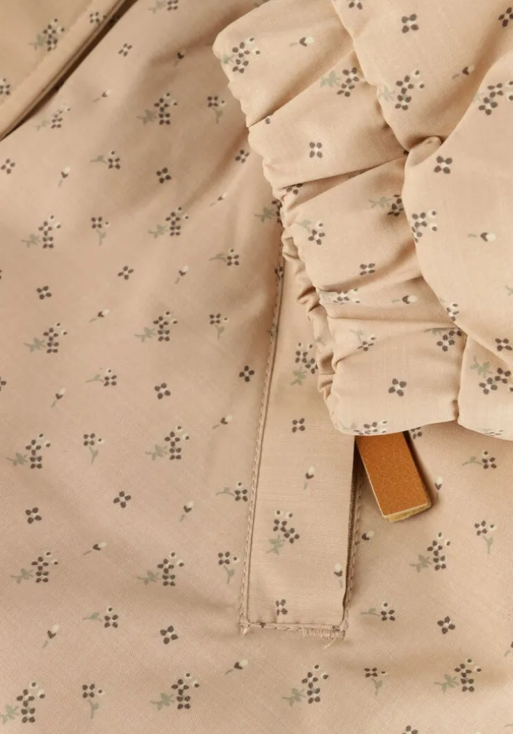 beige lil' atelier parka's nmfgerda padded long jacket aop fo lil