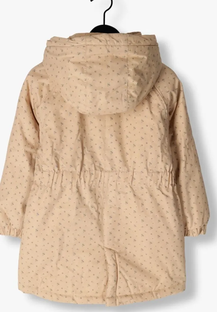 beige lil' atelier parka's nmfgerda padded long jacket aop fo lil