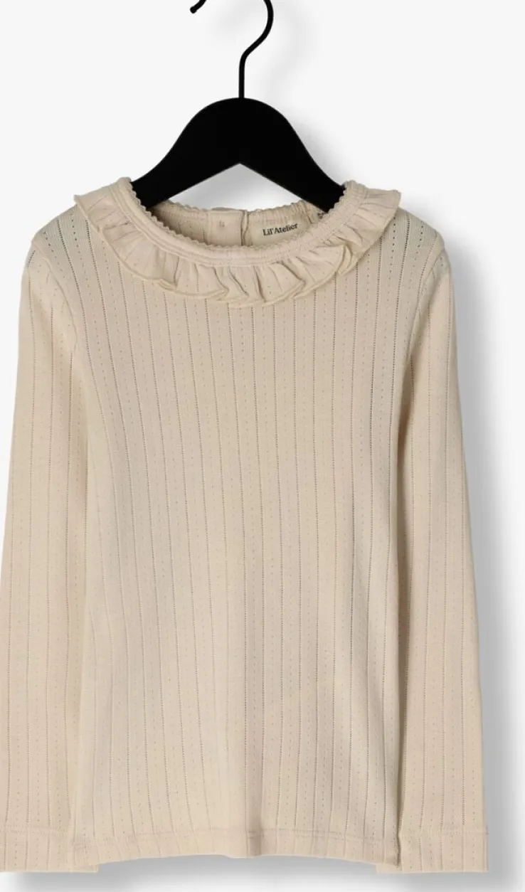 beige lil' atelier tops & t-shirts nmfrachel nis ls slim top lil noos
