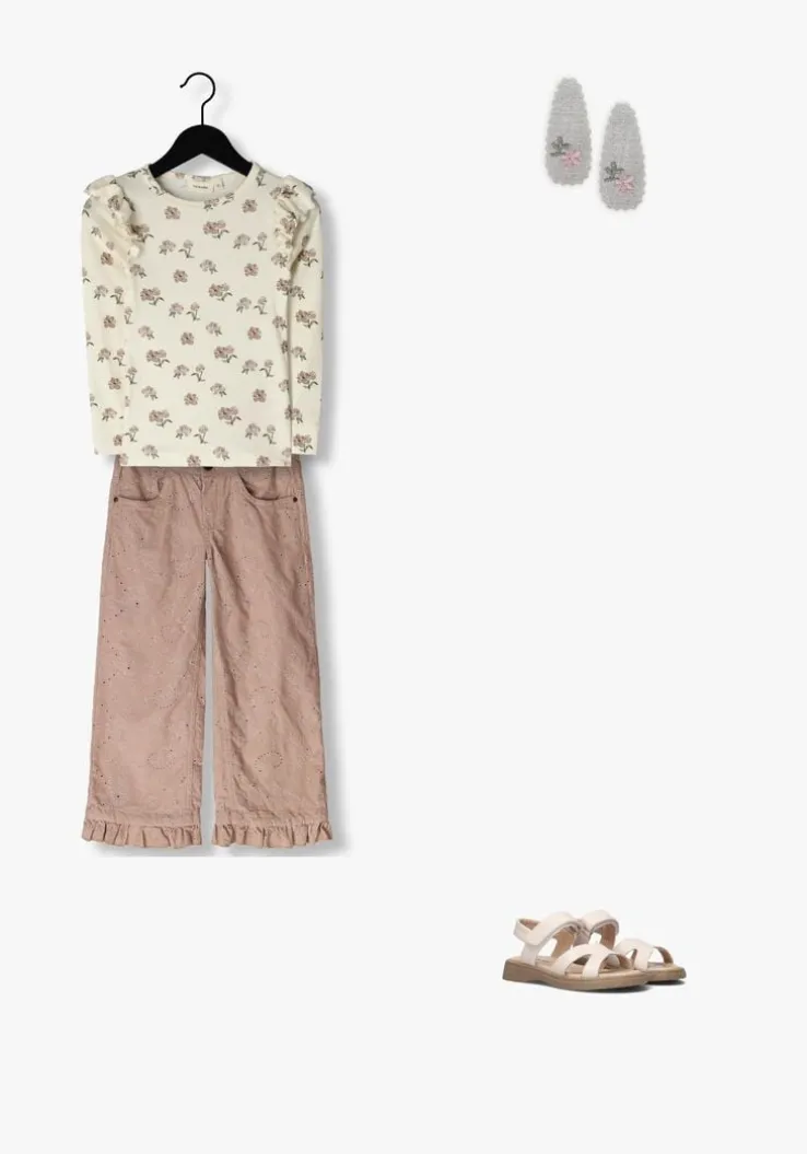 beige lil' atelier tops & t-shirts nmfgavo eko ls slim top lil noos