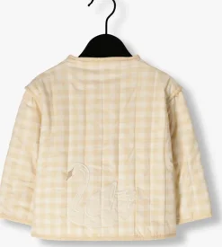 beige lil' atelier zomerjassen nbflarose ls quilt jacket lil