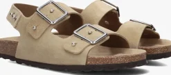 beige lina locchi slippers sue bio sandaal 2 gesp