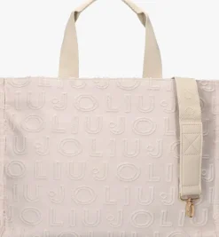 beige liu jo shopper logo bag