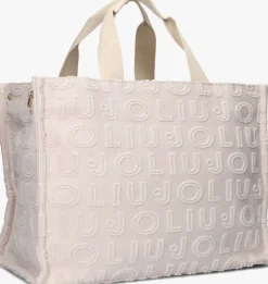 beige liu jo shopper logo bag