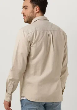 beige lyle & scott casual overhemd cotton linen button down shirt