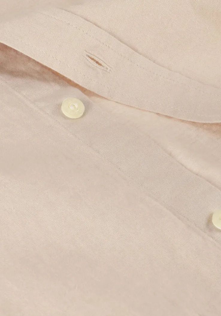 beige lyle & scott casual overhemd cotton linen button down shirt