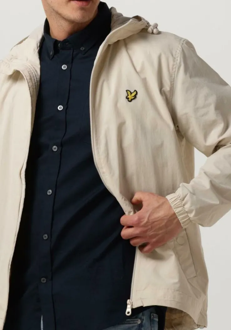 beige lyle & scott jack zip through hooded jacket