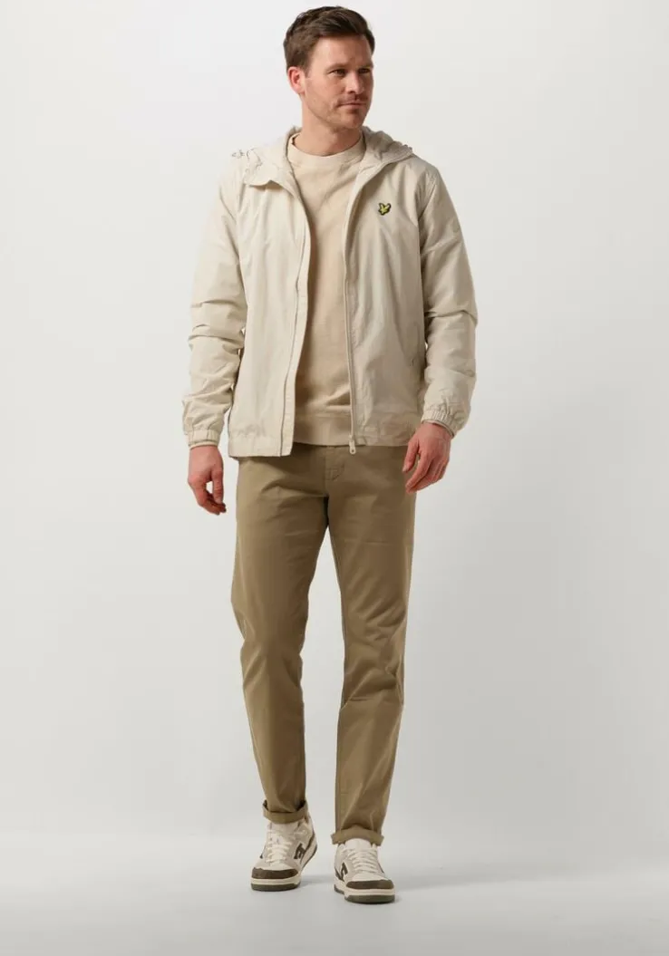 beige lyle & scott jack zip through hooded jacket