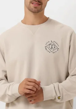 beige lyle & scott sweater stamp crew neck sweatshirt