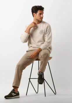 beige lyle & scott sweater stamp crew neck sweatshirt