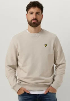 beige lyle & scott trui crew neck sweatshirt