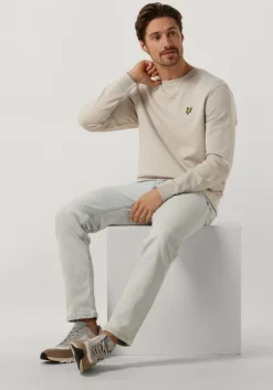 beige lyle & scott trui crew neck sweatshirt
