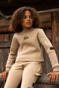 beige malelions cargobroeken cargo sweatpants