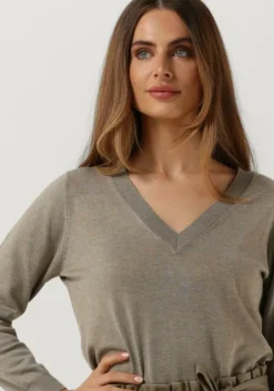 beige minus trui milla 3/4 sleeve knit pullover