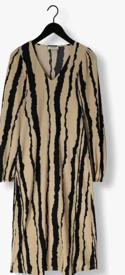 beige modström midi jurk harlandmd print dress