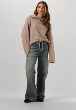 beige modström trui kanemd zip t-neck