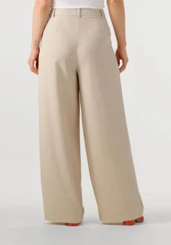 beige modström wijde broek galemd wide pants