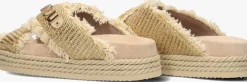 beige mou slippers criss-cross