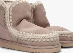 beige mou vachtlaarzen eskimo 18 glitter logo