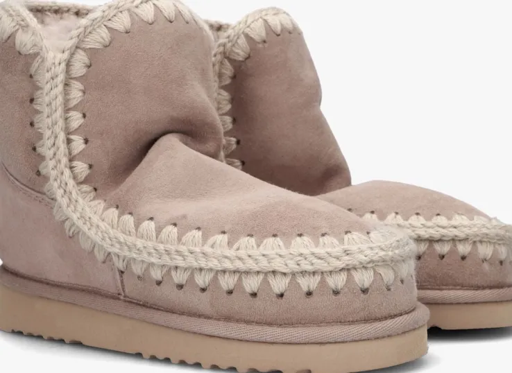 beige mou vachtlaarzen eskimo 18 glitter logo