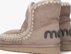 beige mou vachtlaarzen eskimo 18 glitter logo