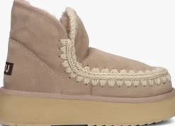 beige mou vachtlaarzen mini eskimo platform boot