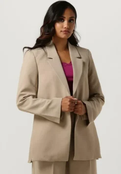 beige msch copenhagen blazer mschbarbine slit blazer