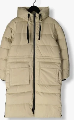 beige msch copenhagen gewatteerde jas mschpavinaria zip jacket