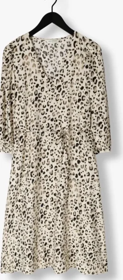 beige msch copenhagen midi jurk mschalyona vlora 3 4 dress aop