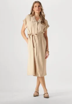 beige msch copenhagen midi jurk mschimila selia ss dress