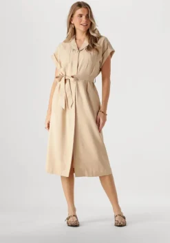 beige msch copenhagen midi jurk mschimila selia ss dress
