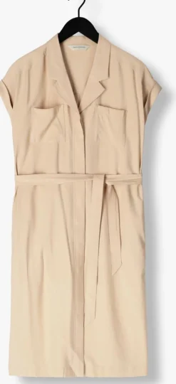 beige msch copenhagen midi jurk mschimila selia ss dress