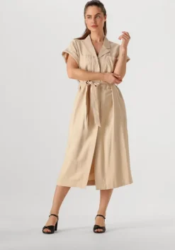 beige msch copenhagen midi jurk mschimila selia ss dress