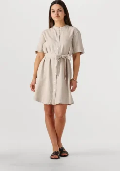 beige msch copenhagen mini jurk mschpennie ginia 2 4 shirt dress