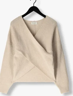 beige msch copenhagen trui mschzinelle hope wrap pullover