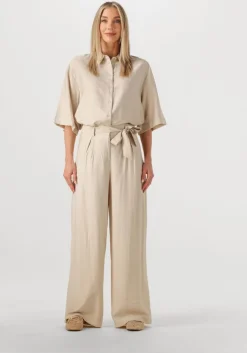 beige msch copenhagen wijde broek mschnyla amabella hw pants
