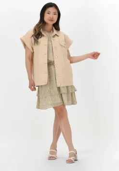 beige na-kd gilet oversized denim vest