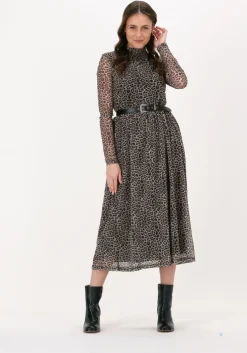 beige na-kd midi jurk recycled ls mesh dress