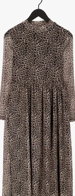 beige na-kd midi jurk recycled ls mesh dress