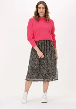 beige na-kd midi jurk recycled ls mesh dress