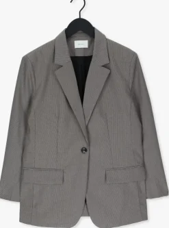 beige neo noir blazer sisca woven blazer