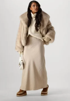 beige neo noir faux fur jas stephanie faux fur jacket